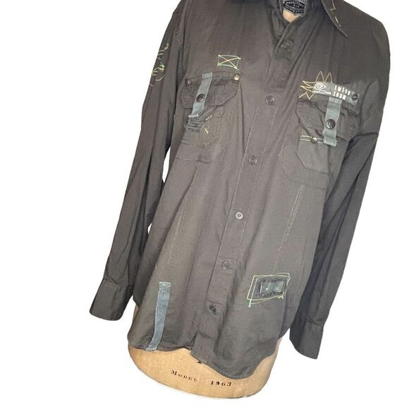 Dark Grey military inspired Shirt - Twice - Picture 3 of 9